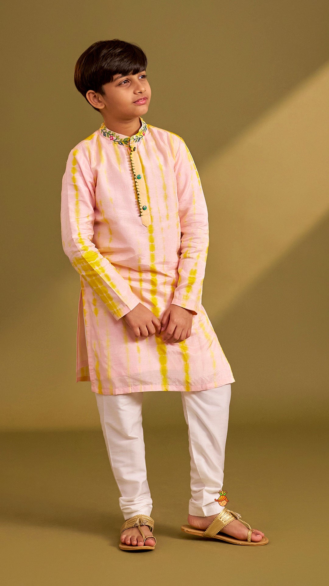 Exquisite Embroidered Collar Kurta And Pyjama