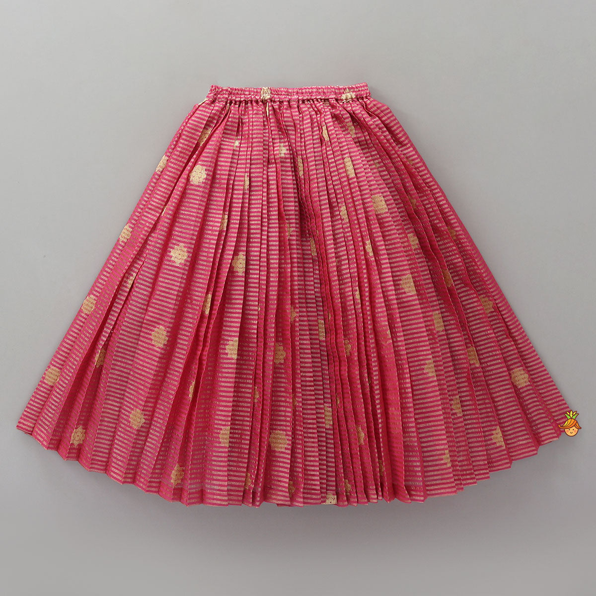 Pre Order: Front Tie-Knot Crop Top And Contrasting Lehenga