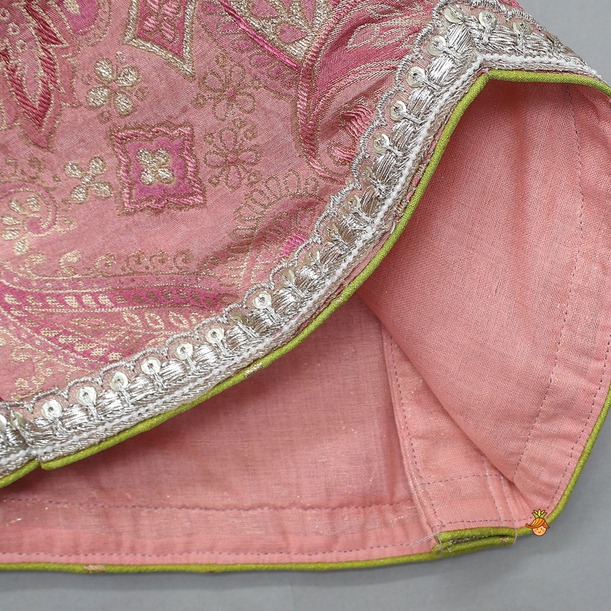 Pre Order: Pleated Armhole Elegant Top And Shimmery Lehenga With Matching Net Dupatta