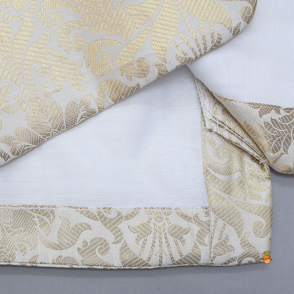 Pre Order: Brocade Asymmetric Sherwani And Dhoti