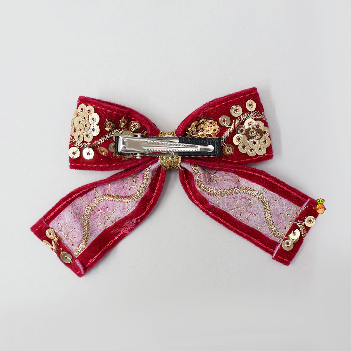 Intricately Sequins Embroidered Velvet Hair Clip