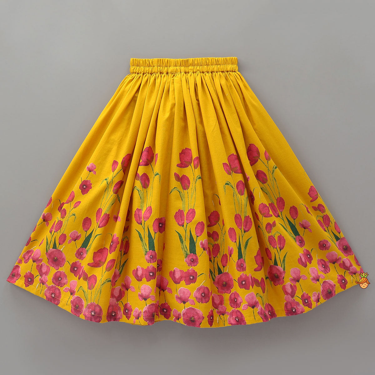 Stylish Tiered Ruffle Crop Top With Floral Print Lehenga