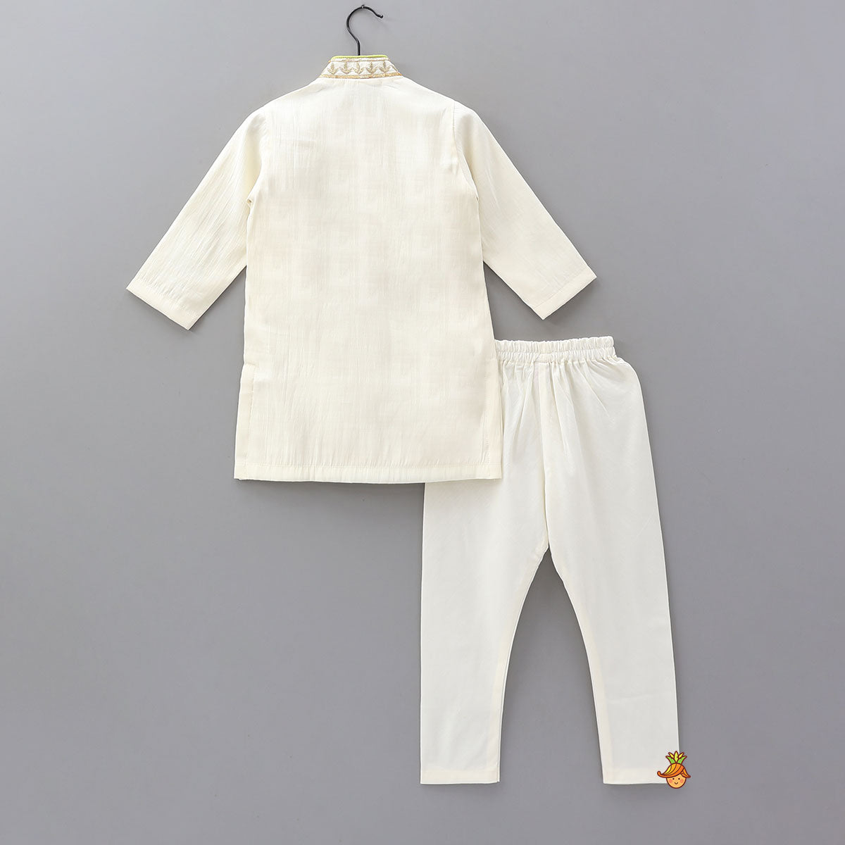 Pre Order: Hand Embroidered Front Placket Kurta And Churidar