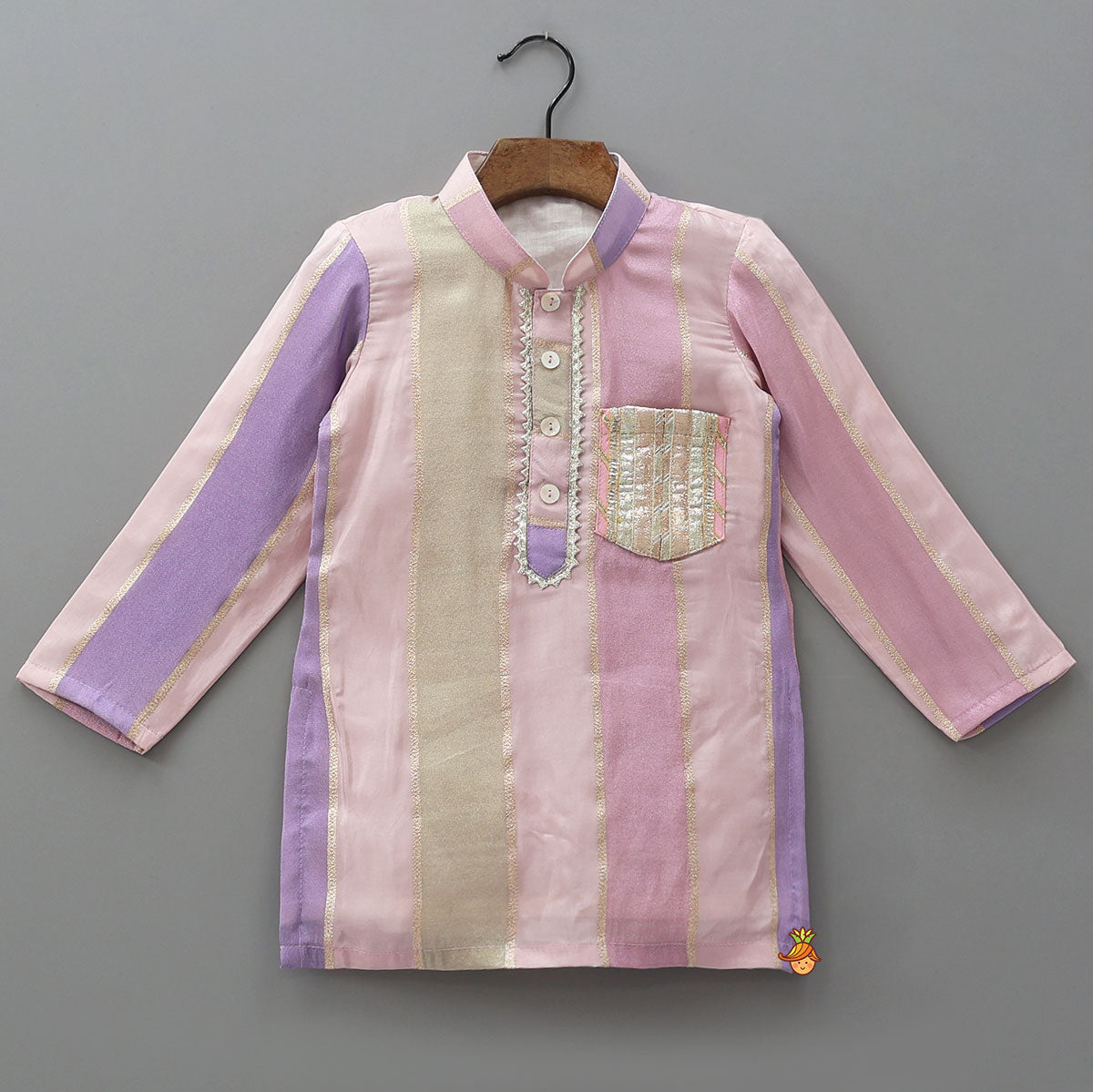 Pre Order: Lace Work Shimmery Kurta And Pyjama