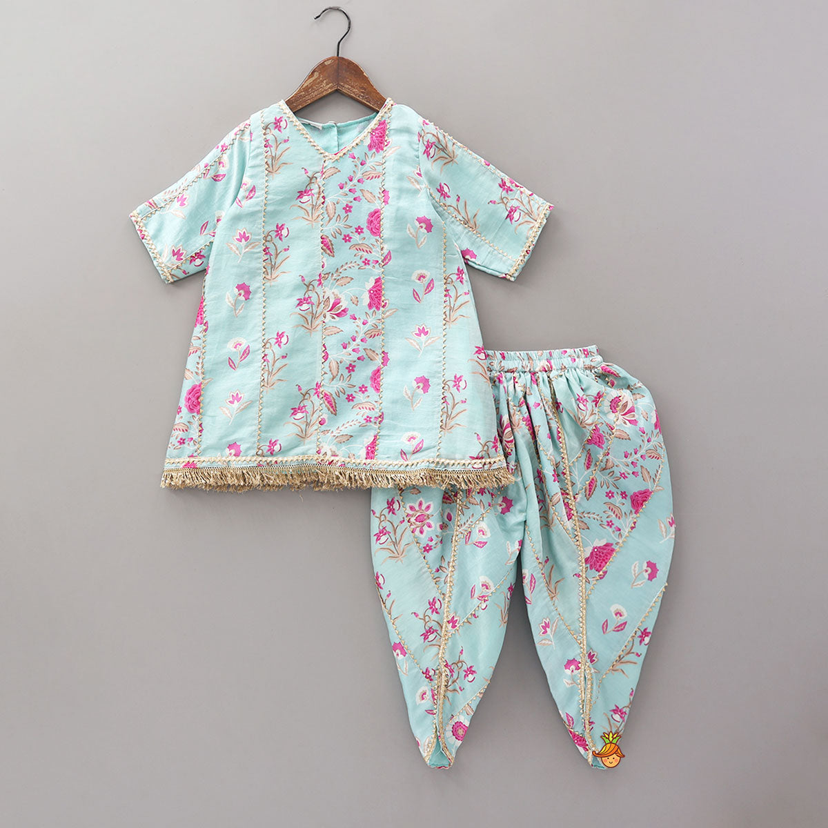 Pre Order: Printed Kurti And Matching Dhoti Pant