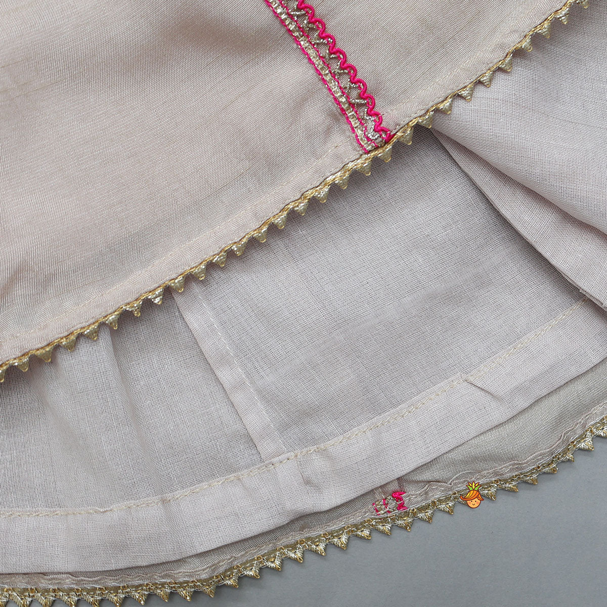 Side Gathered Kurti And Pant With Contrasting Dupatta