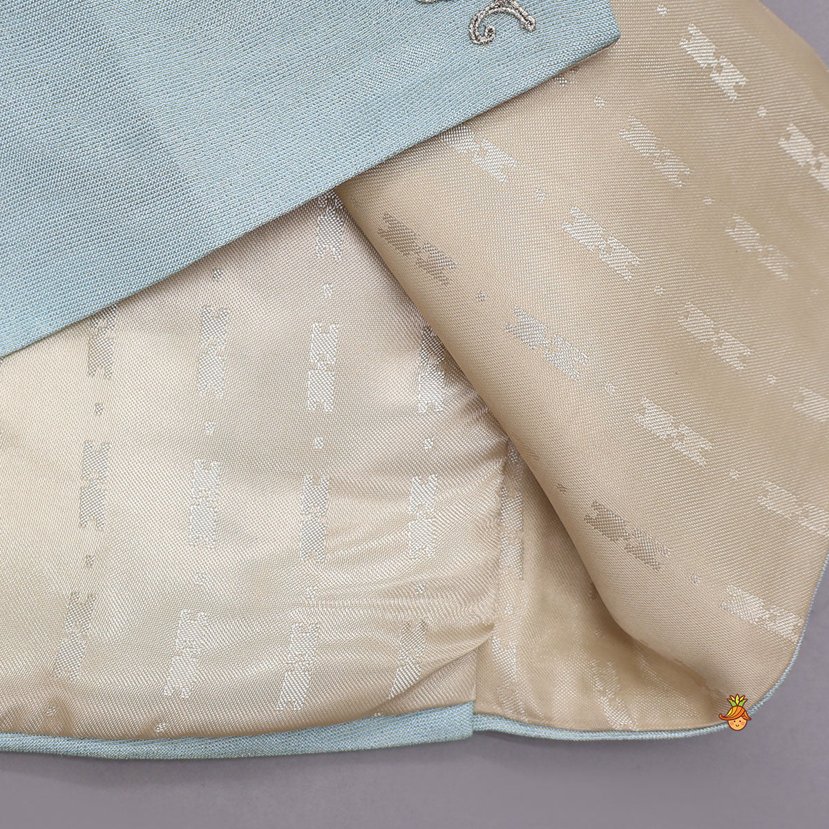 Pre Order: Shimmery Kurta With Open Jacket And Churidar