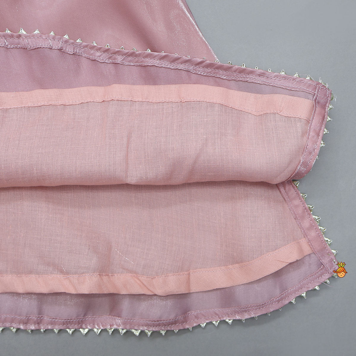 Pre Order: Sleeveless Sheen Kurti And Crushed Fabric Palazzo With Dupatta And Hair Tie