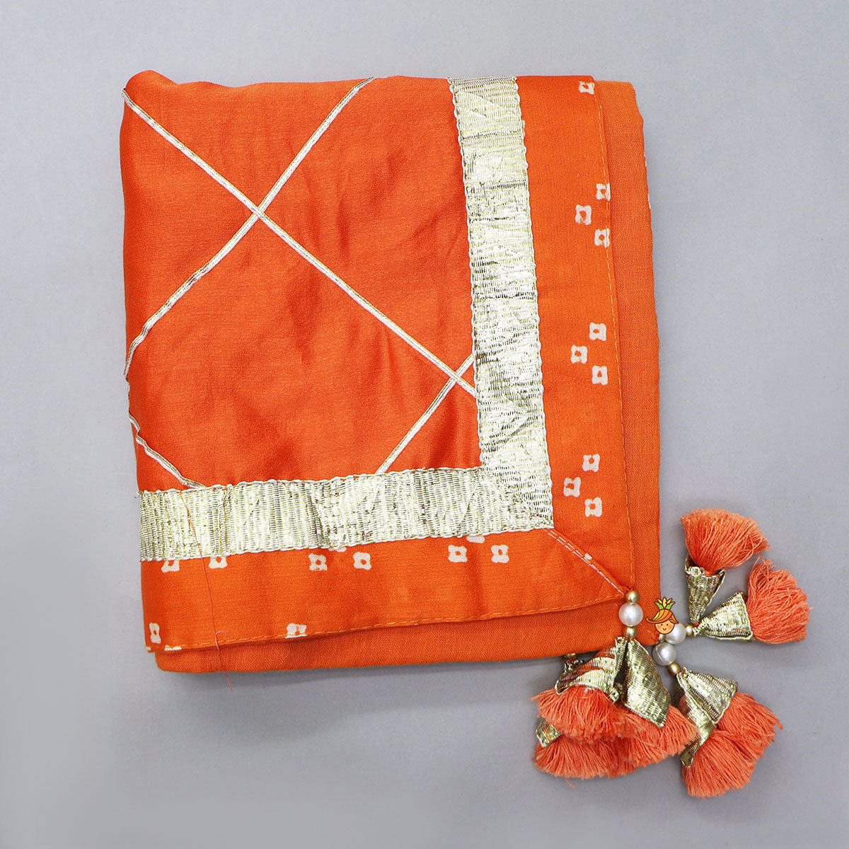 Pre Order: Bandhani Printed Infant Baby Set With Swaddle And Cap