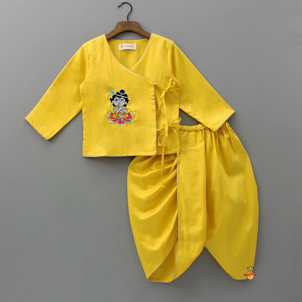 Front Dual Tie-Up Ethnic Kurta And Dhoti