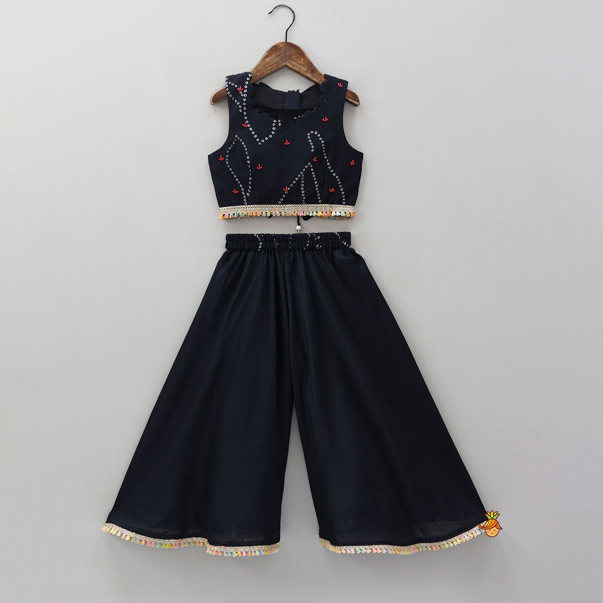 Pre Order: Stunning Bandhani Printed Crop Top And Palazzo