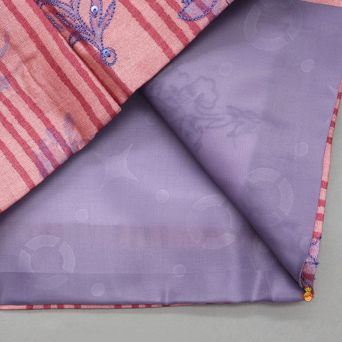 Pre Order: Thread Embroidered Ethnic Kurta With Floral Jacket And Pyjama