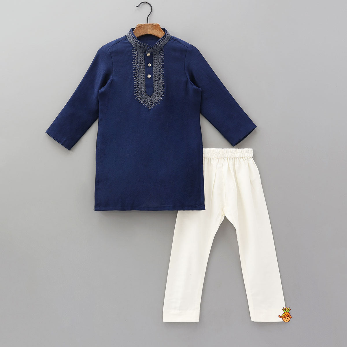 Pre Order: Embroidered Yoke Kurta And Pyjama