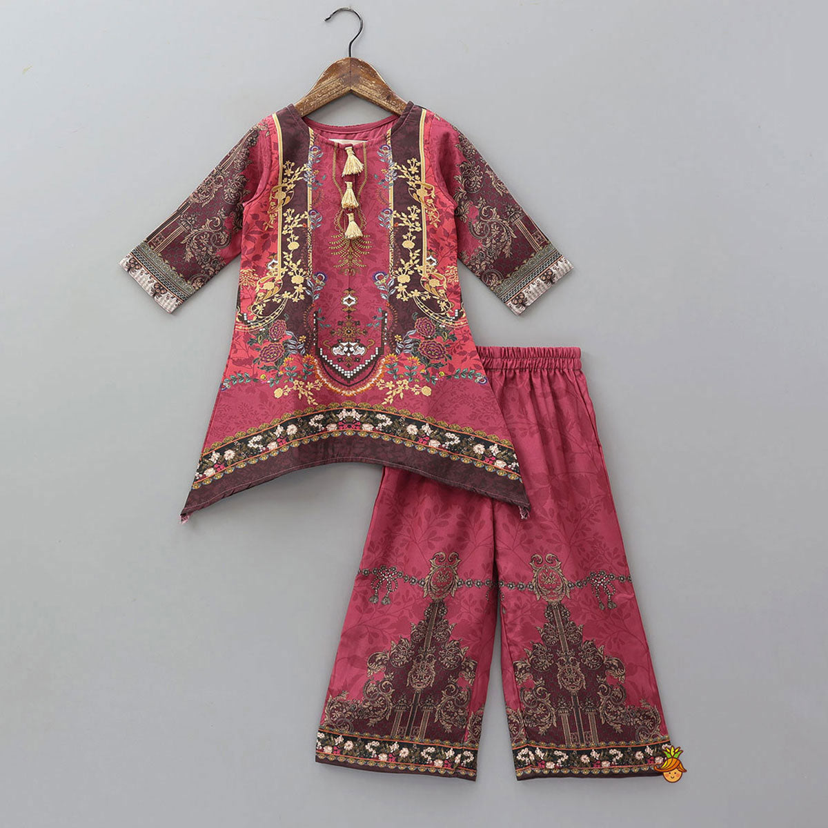 Printed Asymmetric Kurti And Palazzo