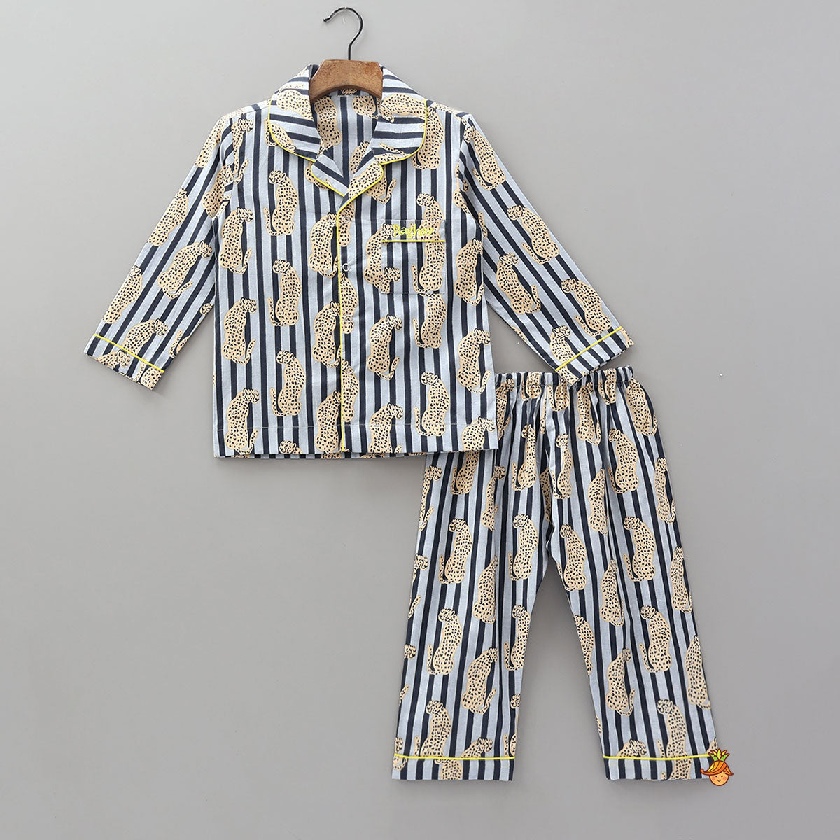 Pre Order: Animal Printed Notch Collar Sleepwear