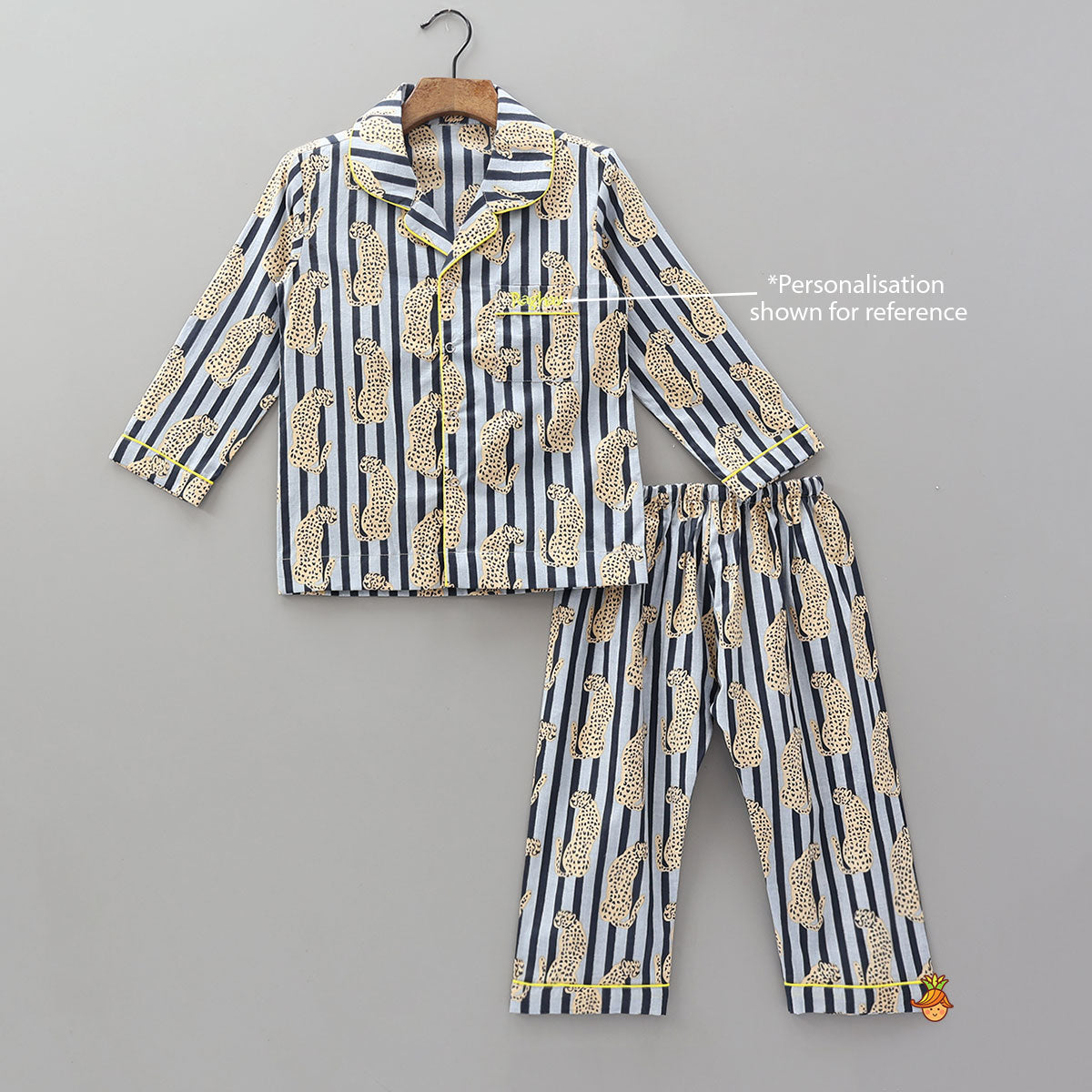 Pre Order: Animal Printed Notch Collar Sleepwear