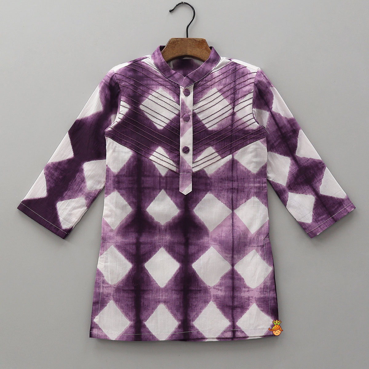 Pre Order: Thread Detailed Yoke Printed Kurta And Pyjama