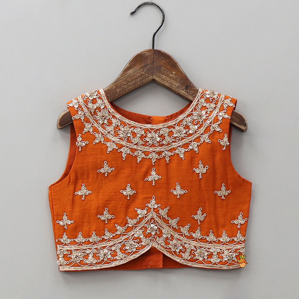 Pre Order: Sequins Embroidered Crop Top And Contrasting Lehenga With Matching Dupatta