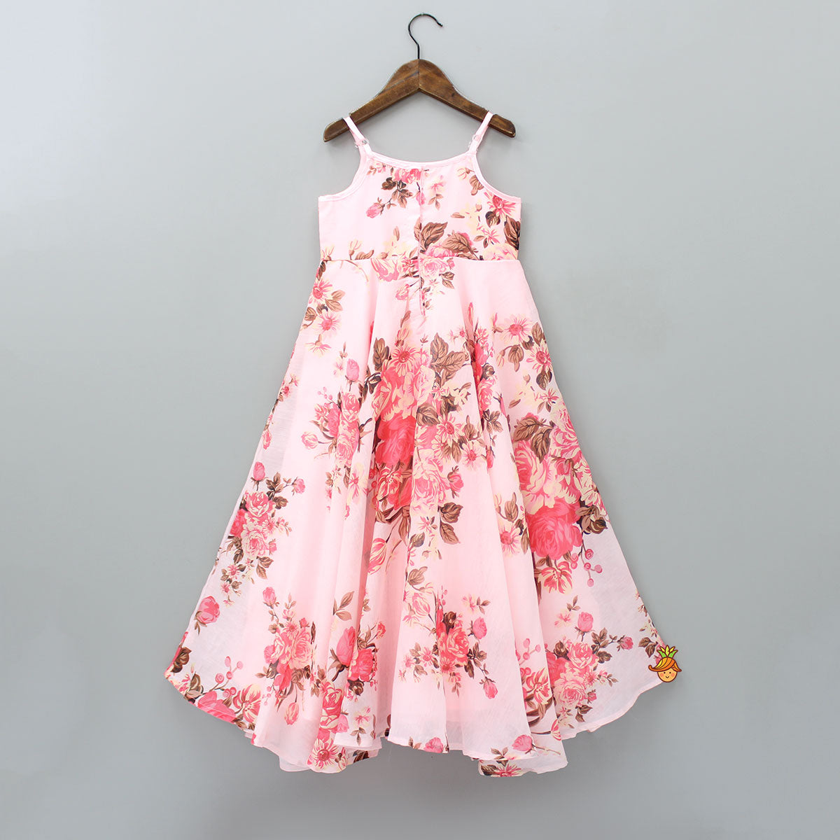 Sequins Lace Detailed Floral Printed Asymmetric Kurti