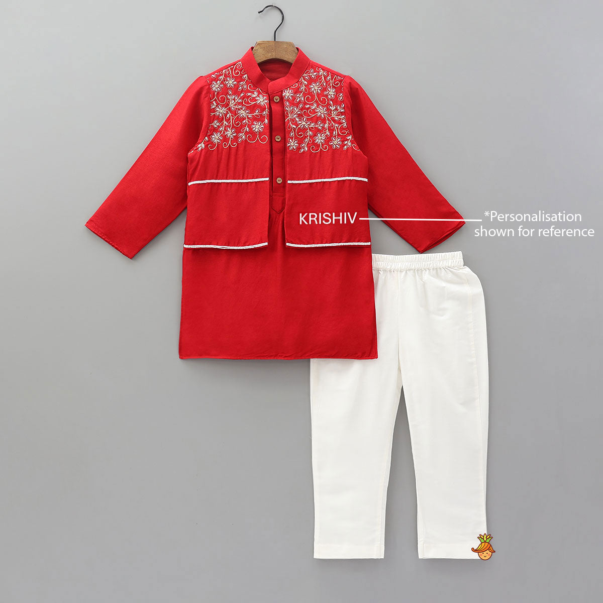 Pre Order: Hand Embroidered And Bead Embellished Kurta And Pyjama Set