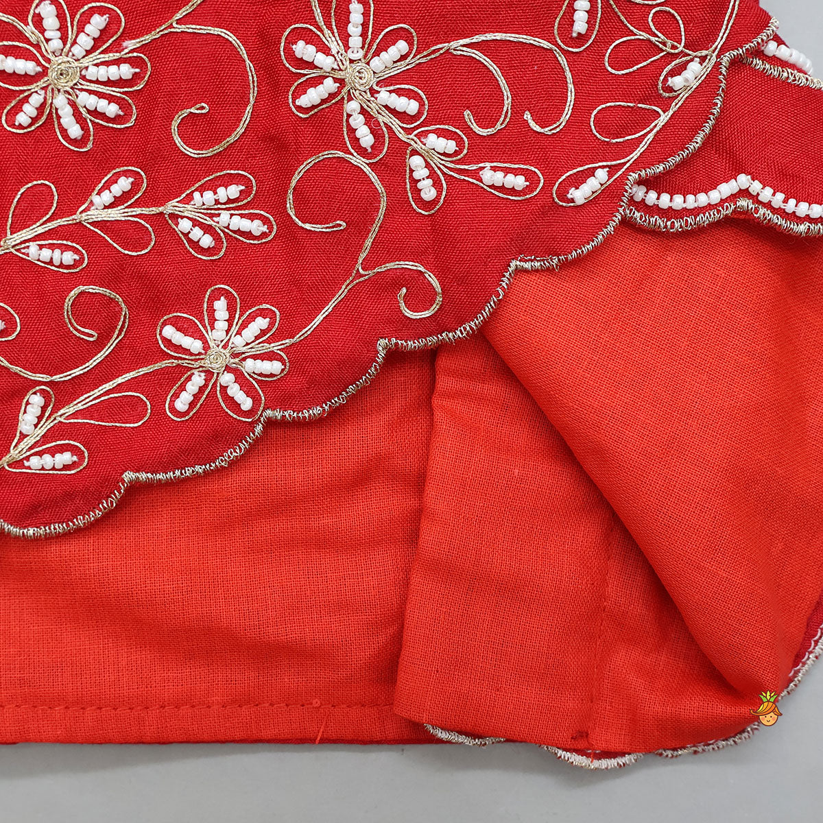 Pre Order: Overlap Style Crop Top and Layered Lehenga With Matching Dupatta
