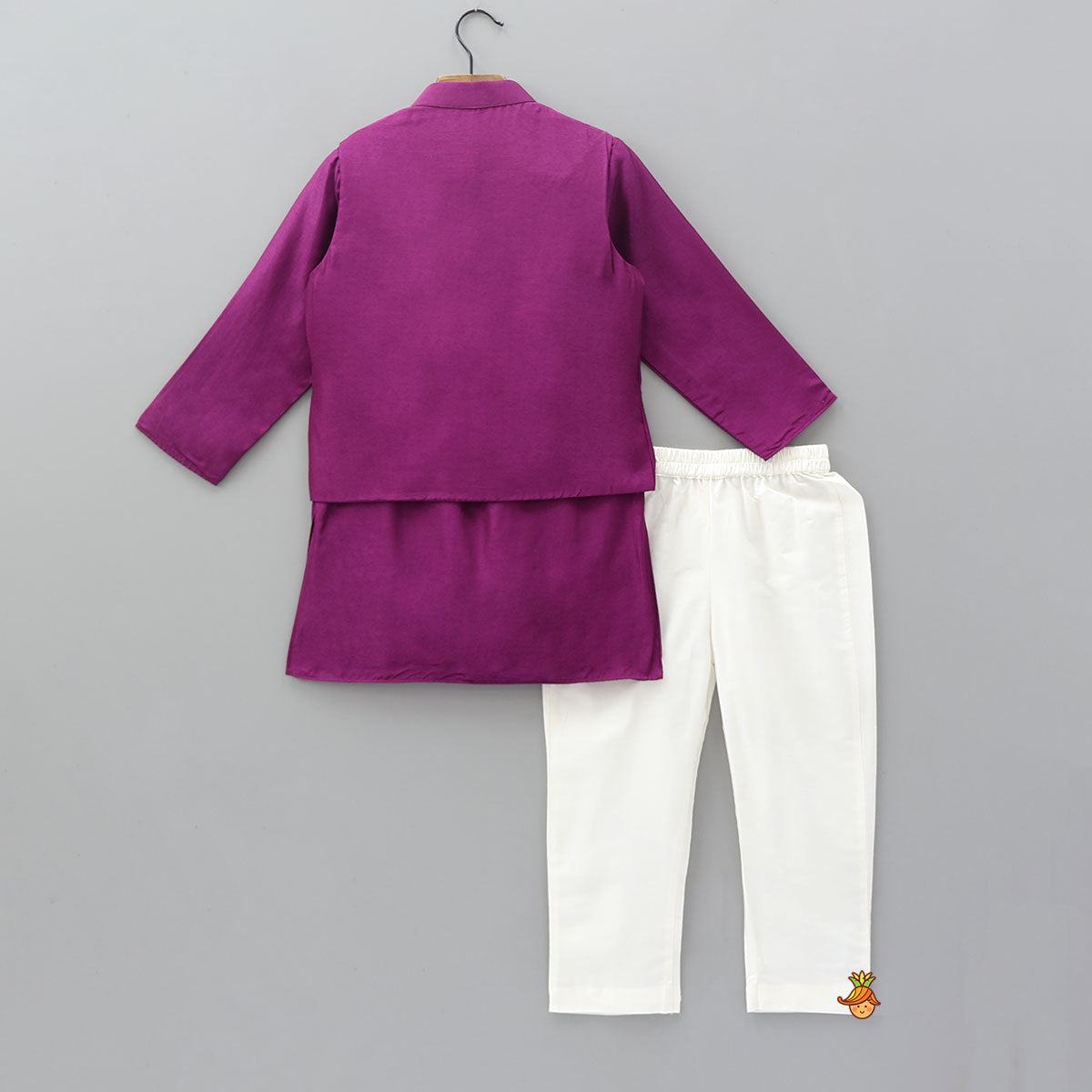 Pre Order: Ethnic Kurta With Hand Embroidered Jacket And Pyjama