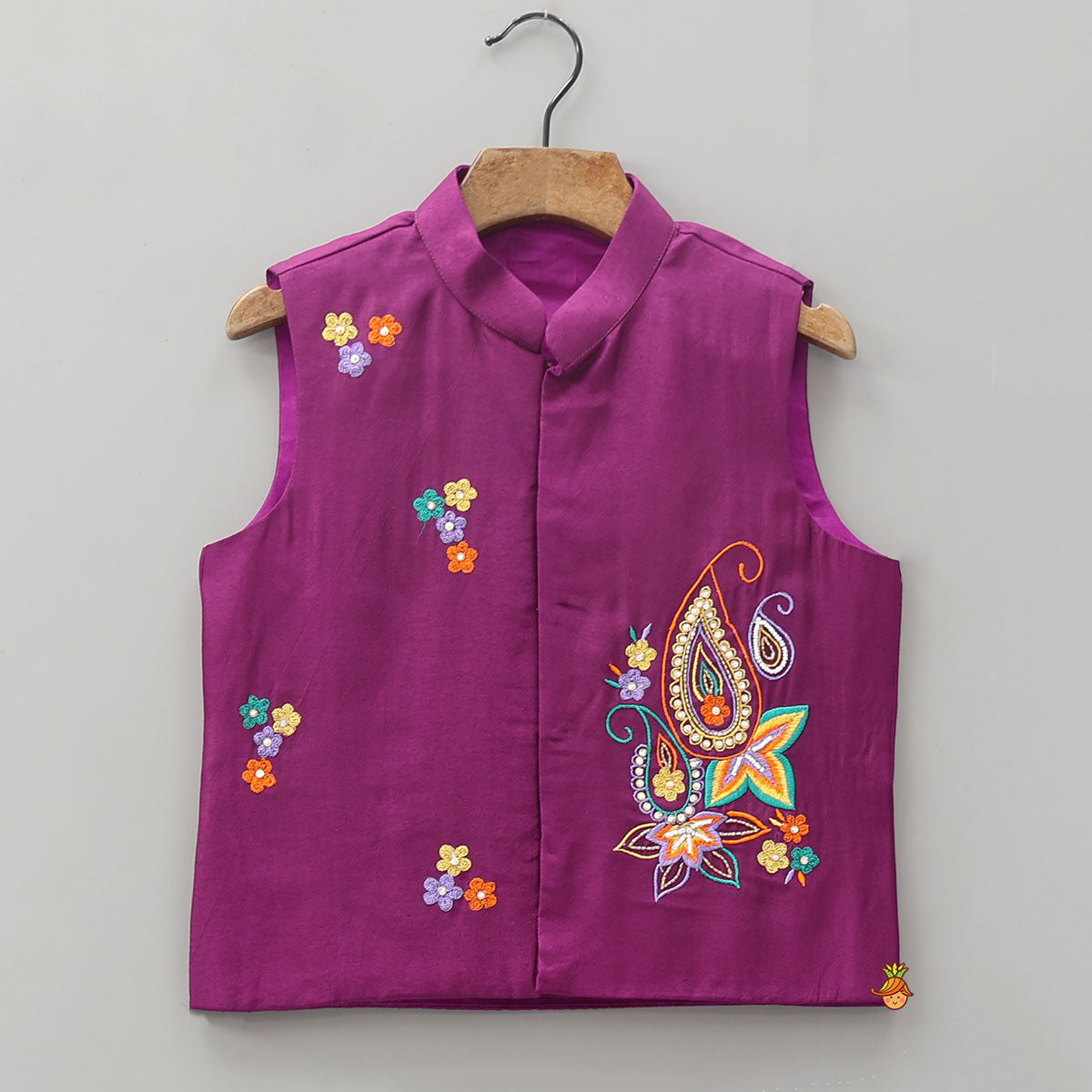 Pre Order: Ethnic Kurta With Hand Embroidered Jacket And Pyjama