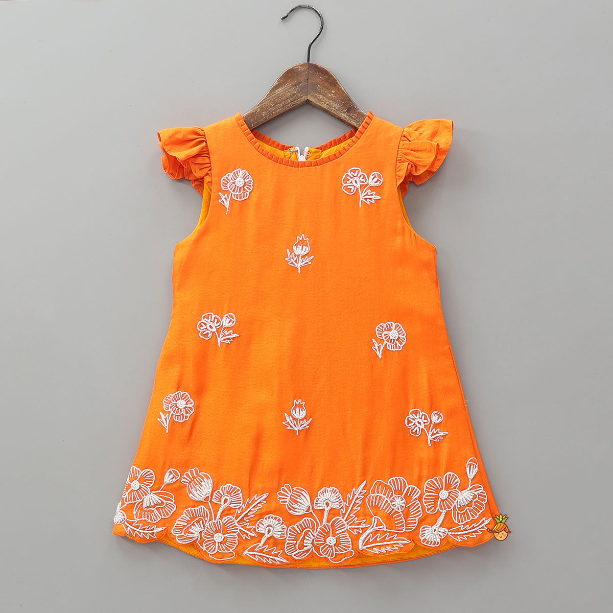 Pre Order: Floral Embroidered Kurti With Sharara And Dupatta