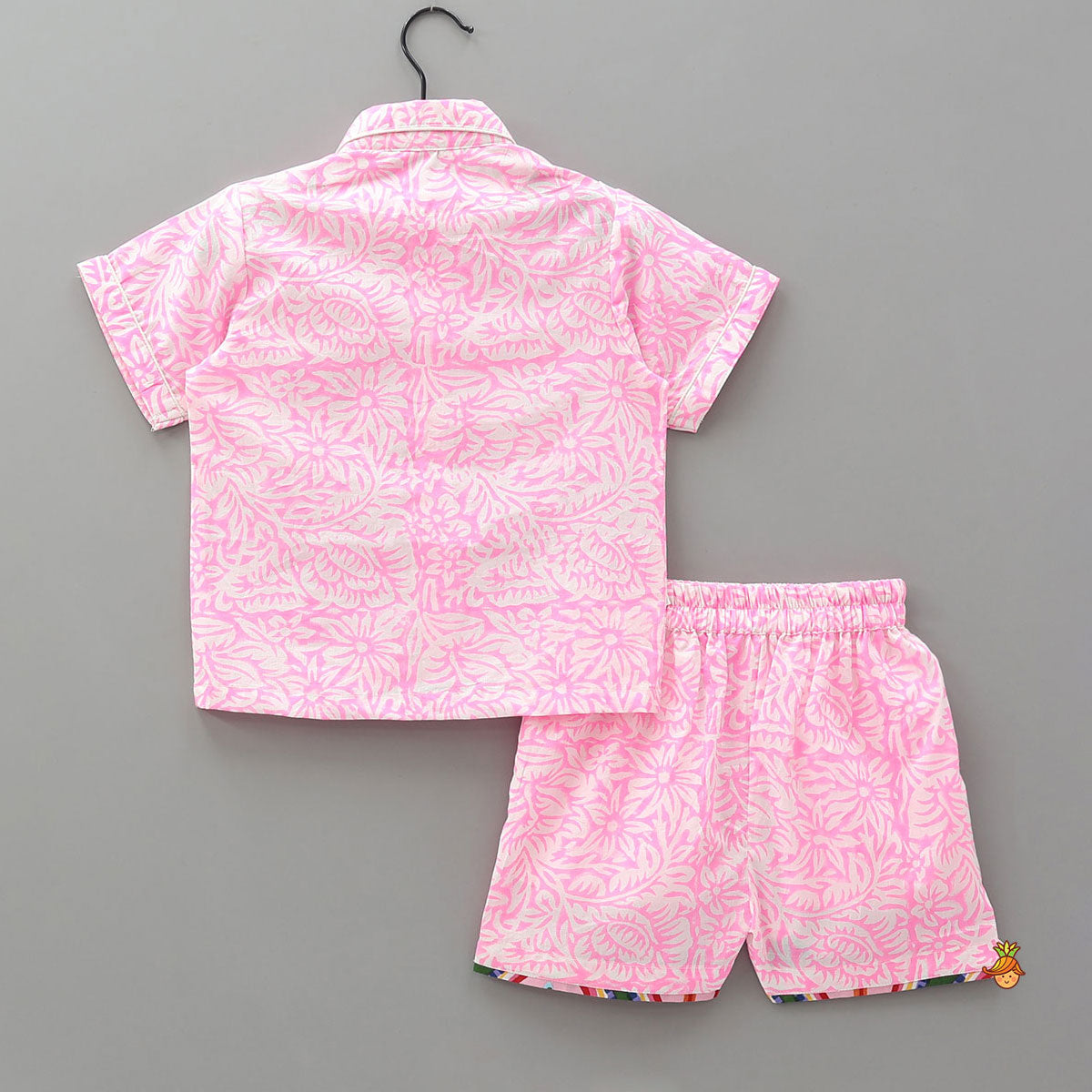 Pre Order: Hand Block Printed Tropical Shirt And Shorts