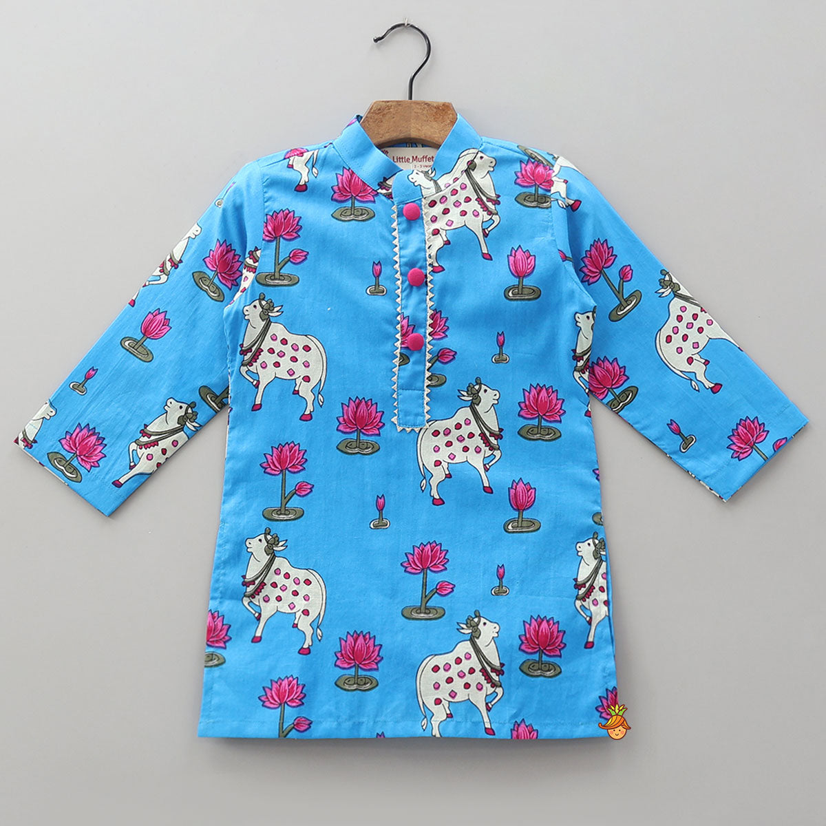 Beautifully Printed Ethnic Kurta And Dhoti