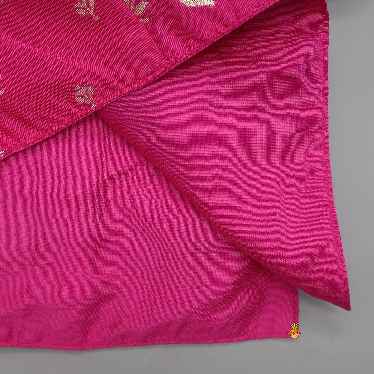 Floral Motif Work Top And Flared Lehenga With Matching Dupatta