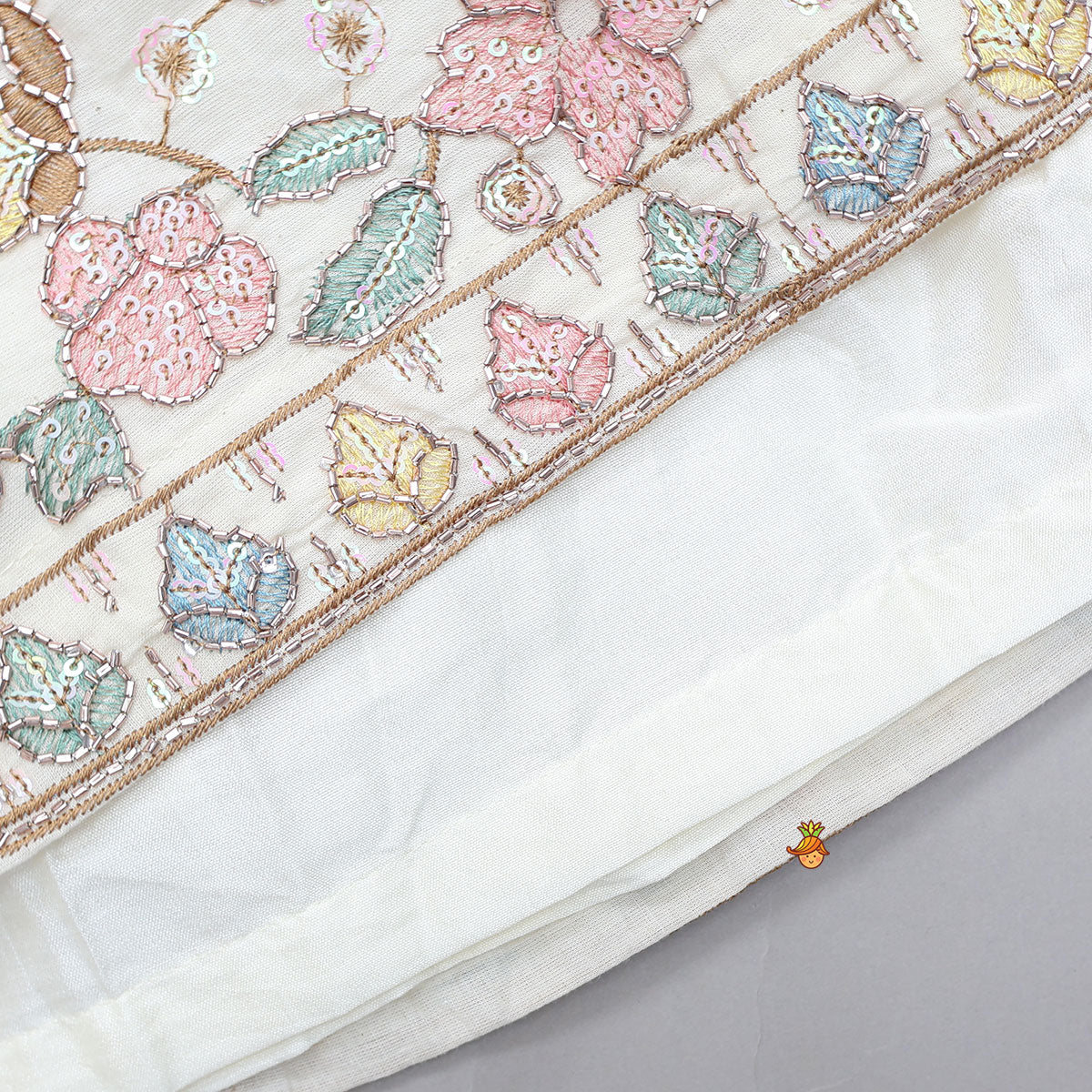 Pre Order: Scalloped Designed Crop Top With Lehenga