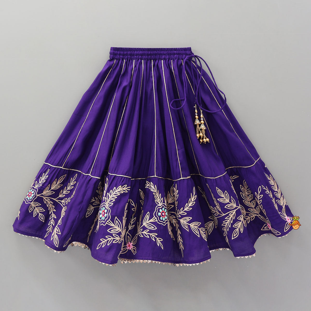 Pre Order: Ruffle Sleeves Top And Lace Work Lehenga With Matching Dupatta