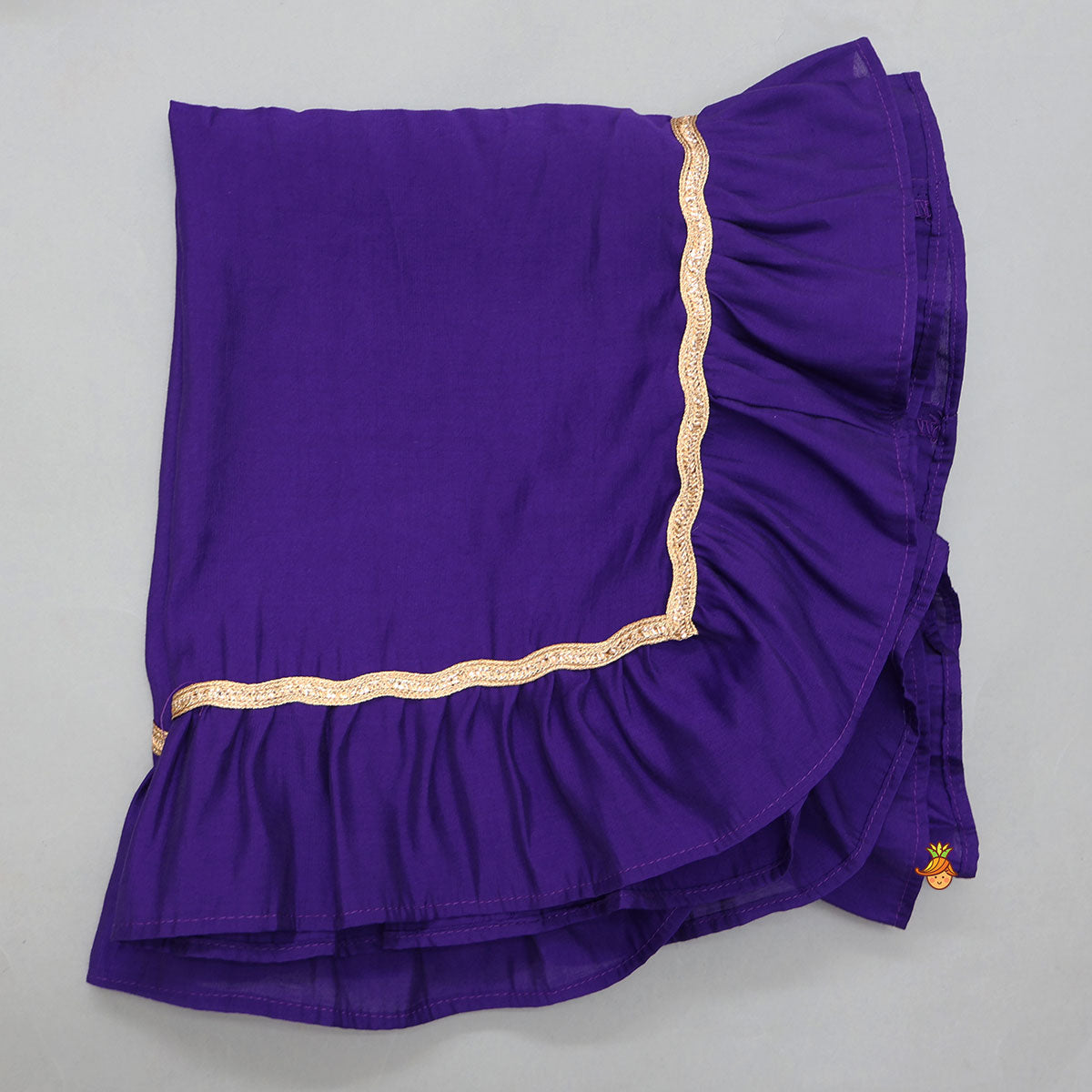 Pre Order: Ruffle Sleeves Top And Lace Work Lehenga With Matching Dupatta