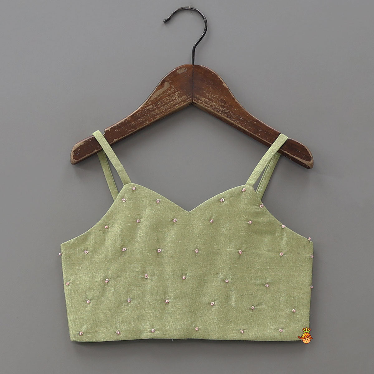 Pre Order: Strappy Crop Top With Intricate Embroidered Jacket And Palazzo