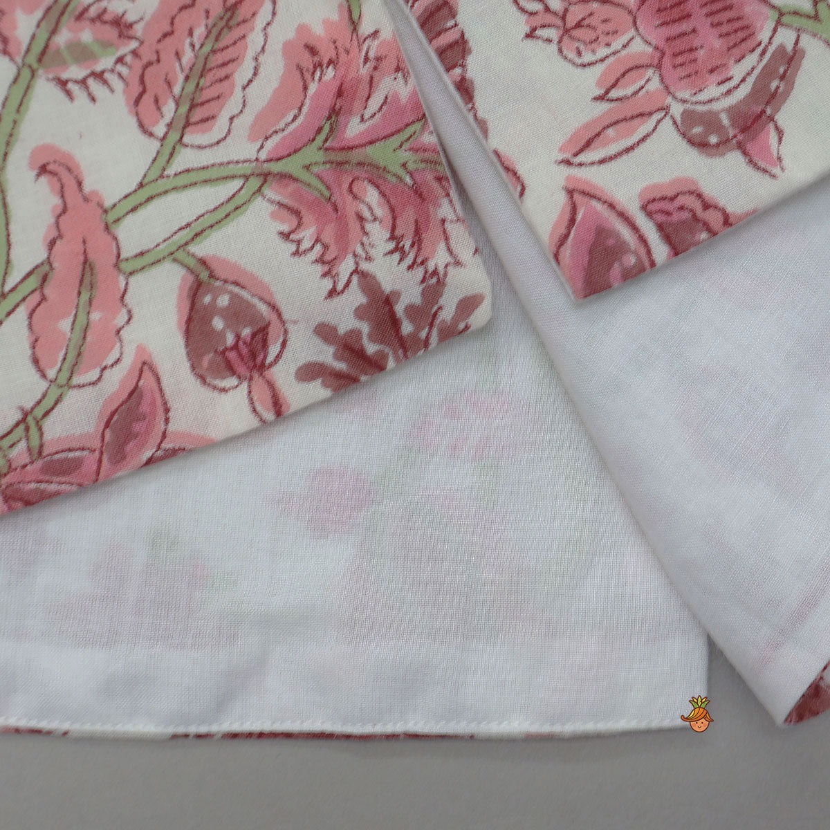 Pre Order: Floral Printed Kurta And Matching Jacket With Lurex Striped Dhoti