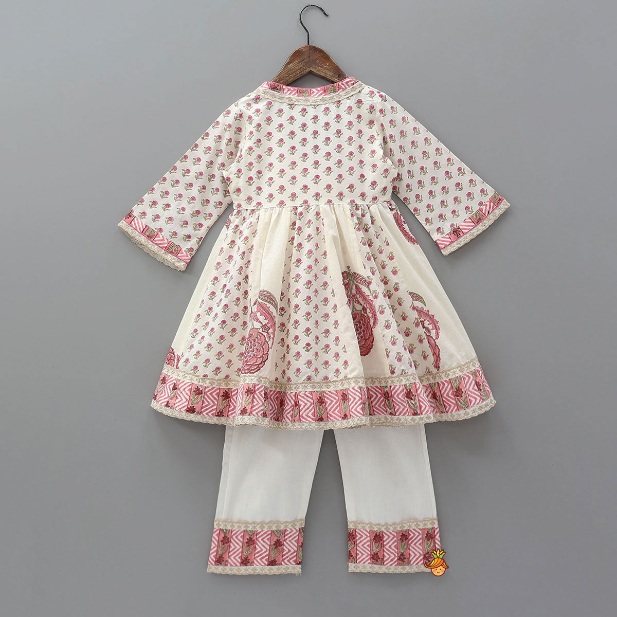 Pre Order: Sweetheart Tassel Detailed Angarkha Kurti And Pant