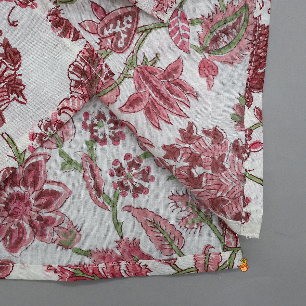 Pre Order: Hand Block Floral Printed Front Open Kurta And Pyjama