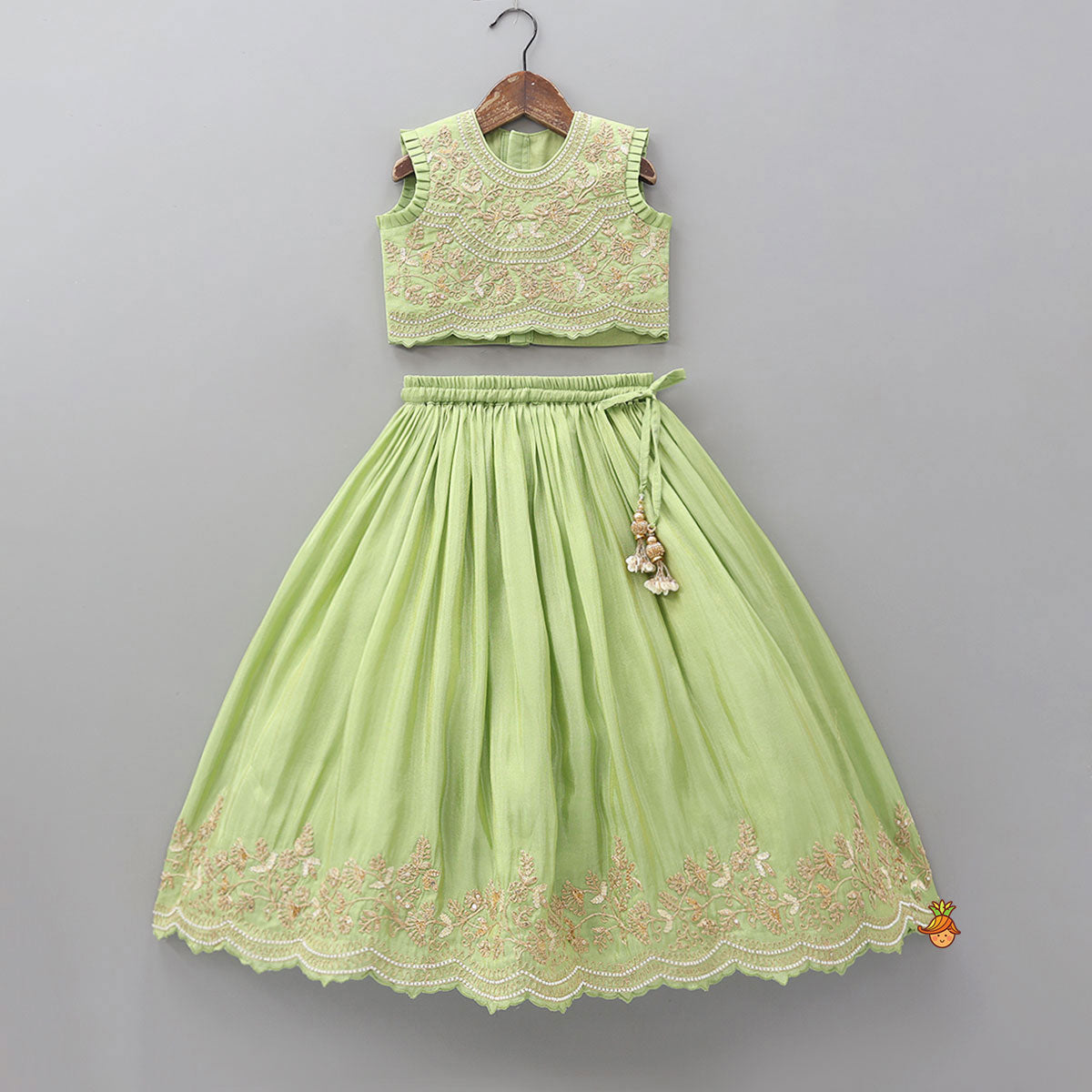 Pre Order: Exquisite Threadwork And Sequin Embroidered Top With Lehenga And Dupatta