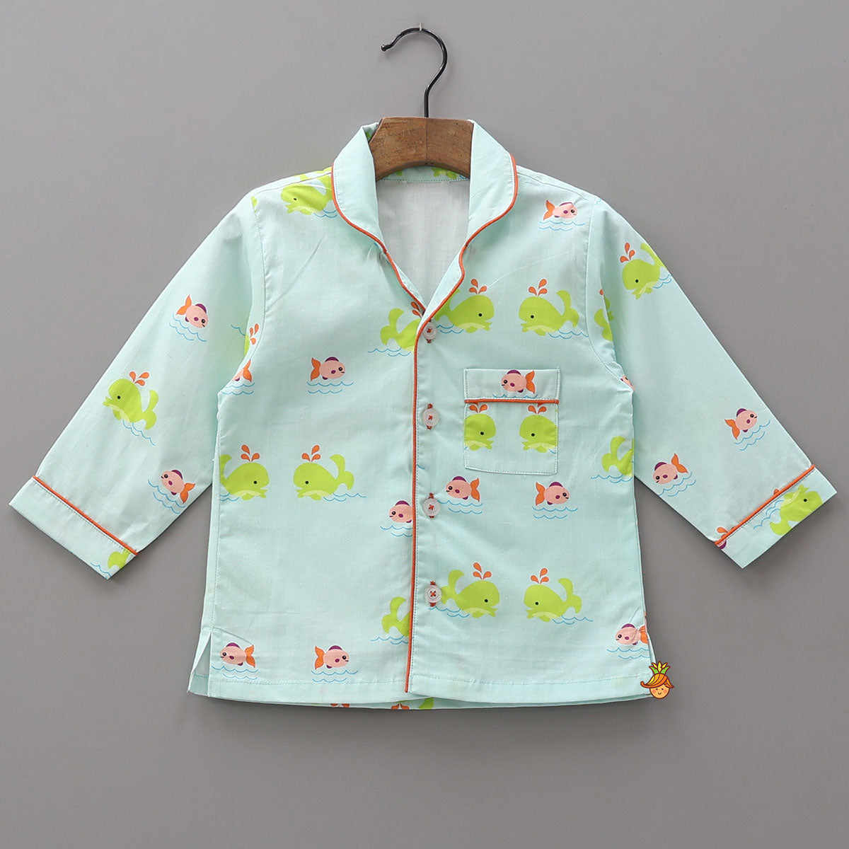 Pre Order: Ocean-Themed Printed Cotton Sleepwear