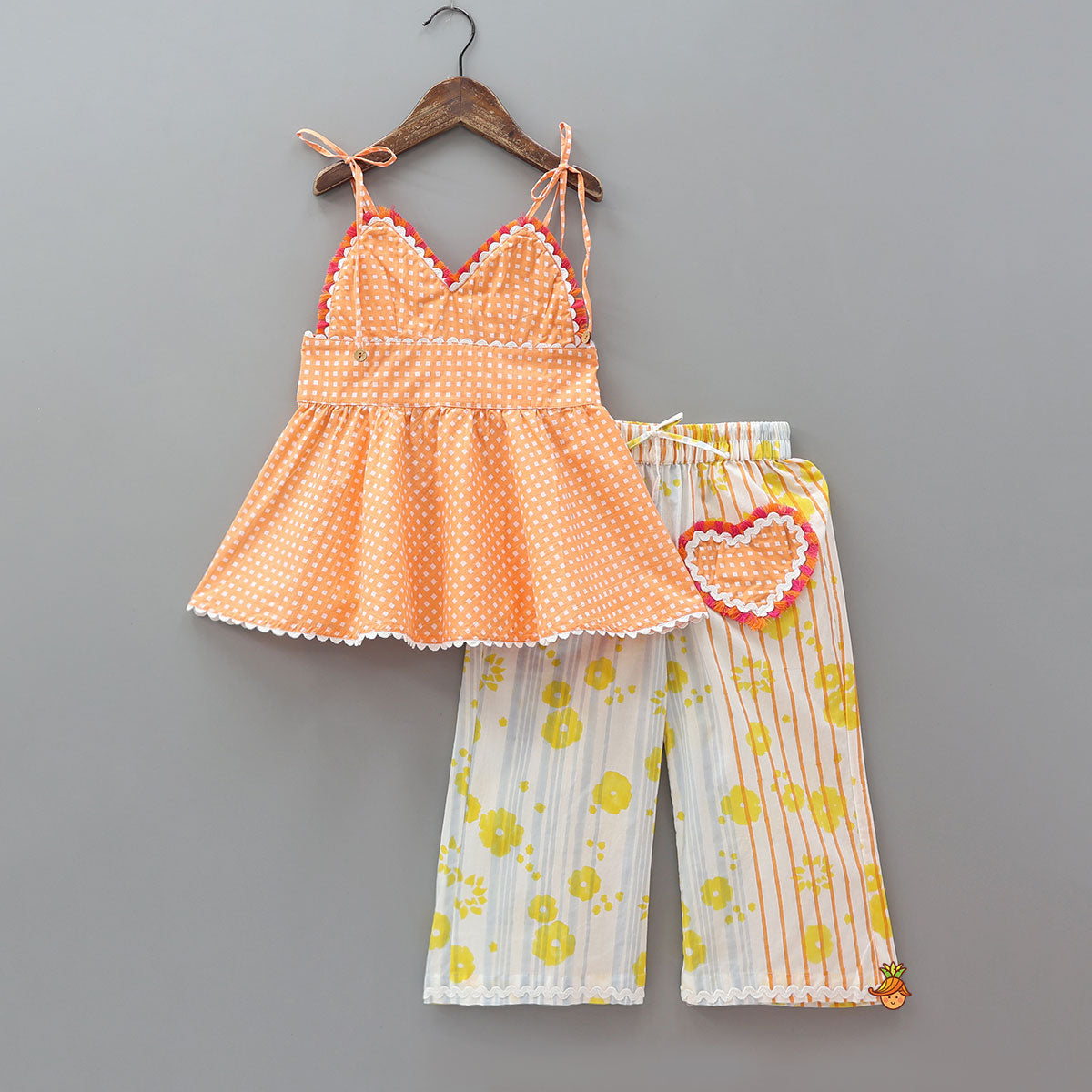 Pre Order: Hand Block Printed Cute Sleepwear With Tote, Scrunchie And Eye Mask