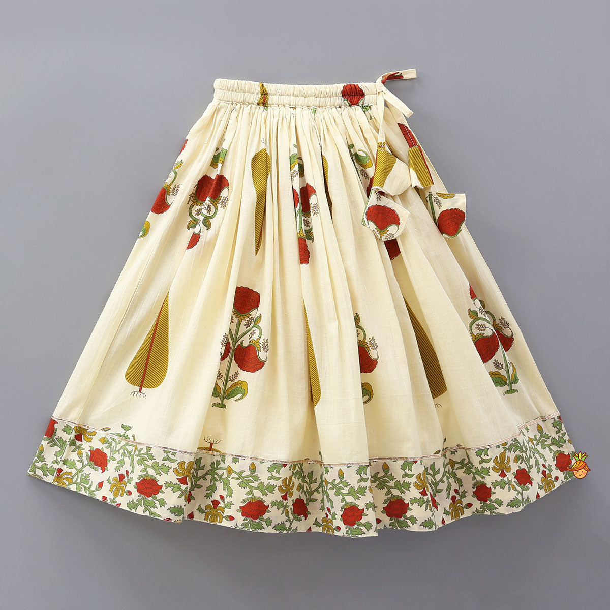 Pre Order: Triple Layered Printed Top And Lehenga