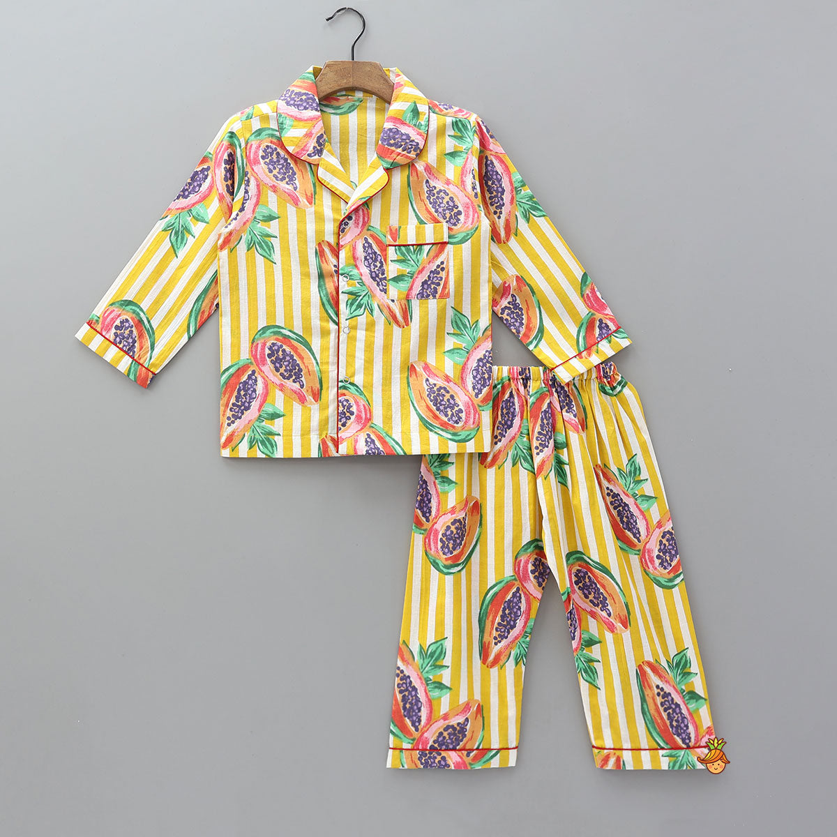 Pre Order: Playful Fruit Printed Patch Pocket Sleepwear