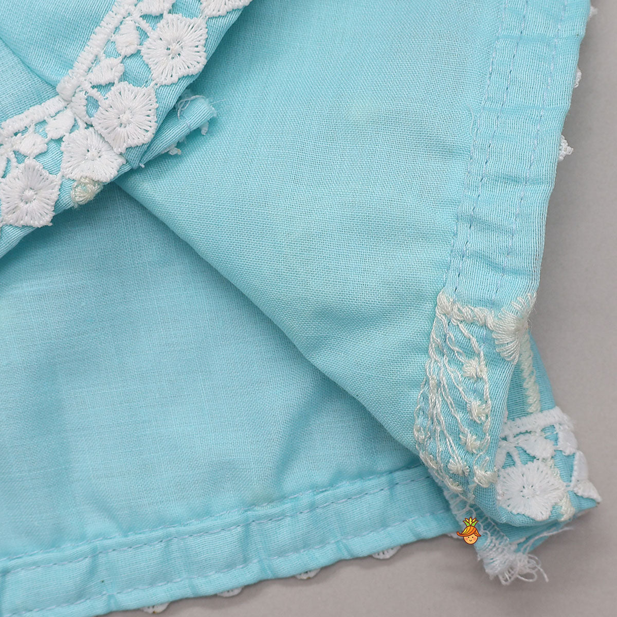 Pre Order: Floral Thread Embroidered Tie-Up Strap Kurti With Palazzo