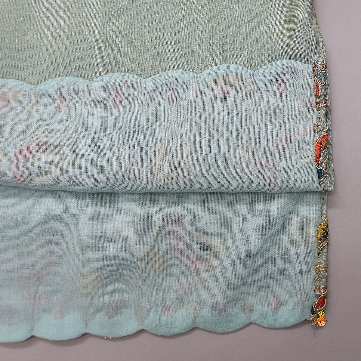Pre Order: Vibrant Birds Embroidered Buti Detailed Kurta With Pyjama