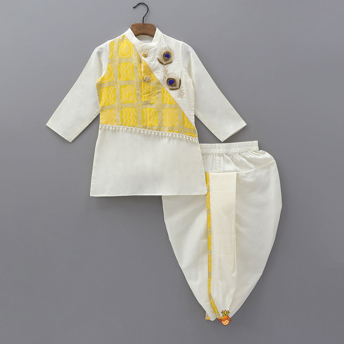 Pre Order: Patch Work Kurta And Dhoti