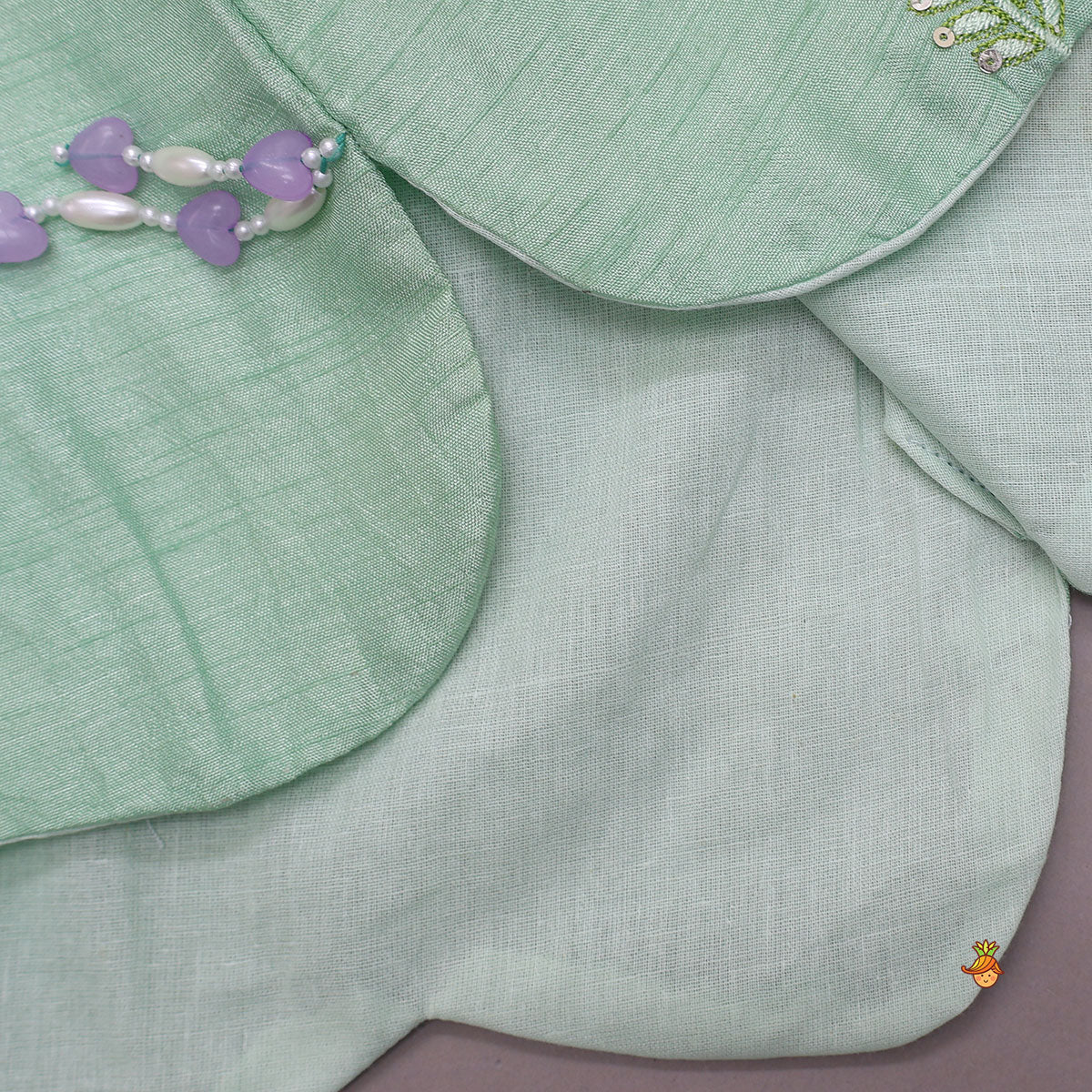 Pretty Floral Thread Embroidered Kurti With Flared Palazzo