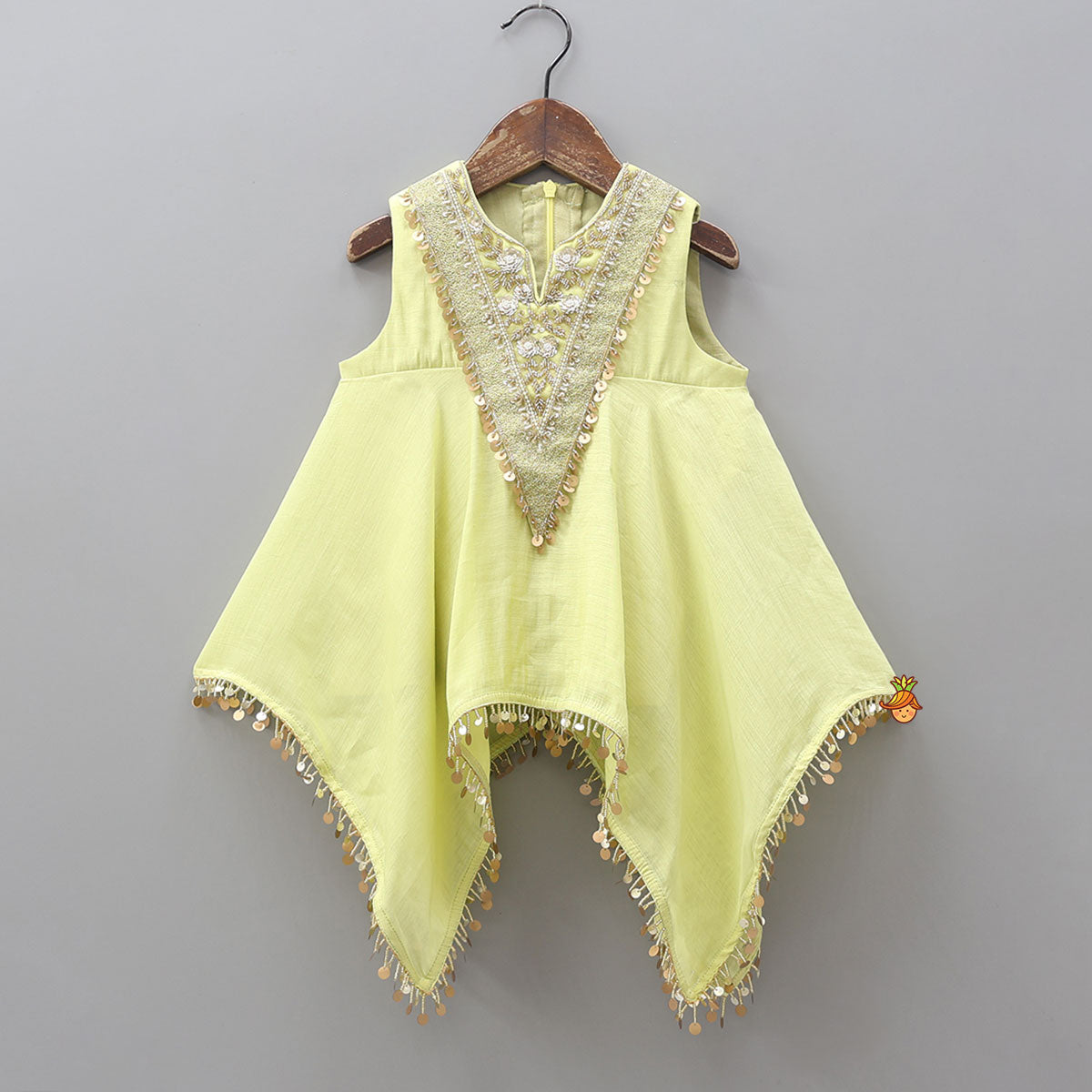 Pre Order: Elegant Embroidered Kaftan Style Kurti With Flared Palazzo