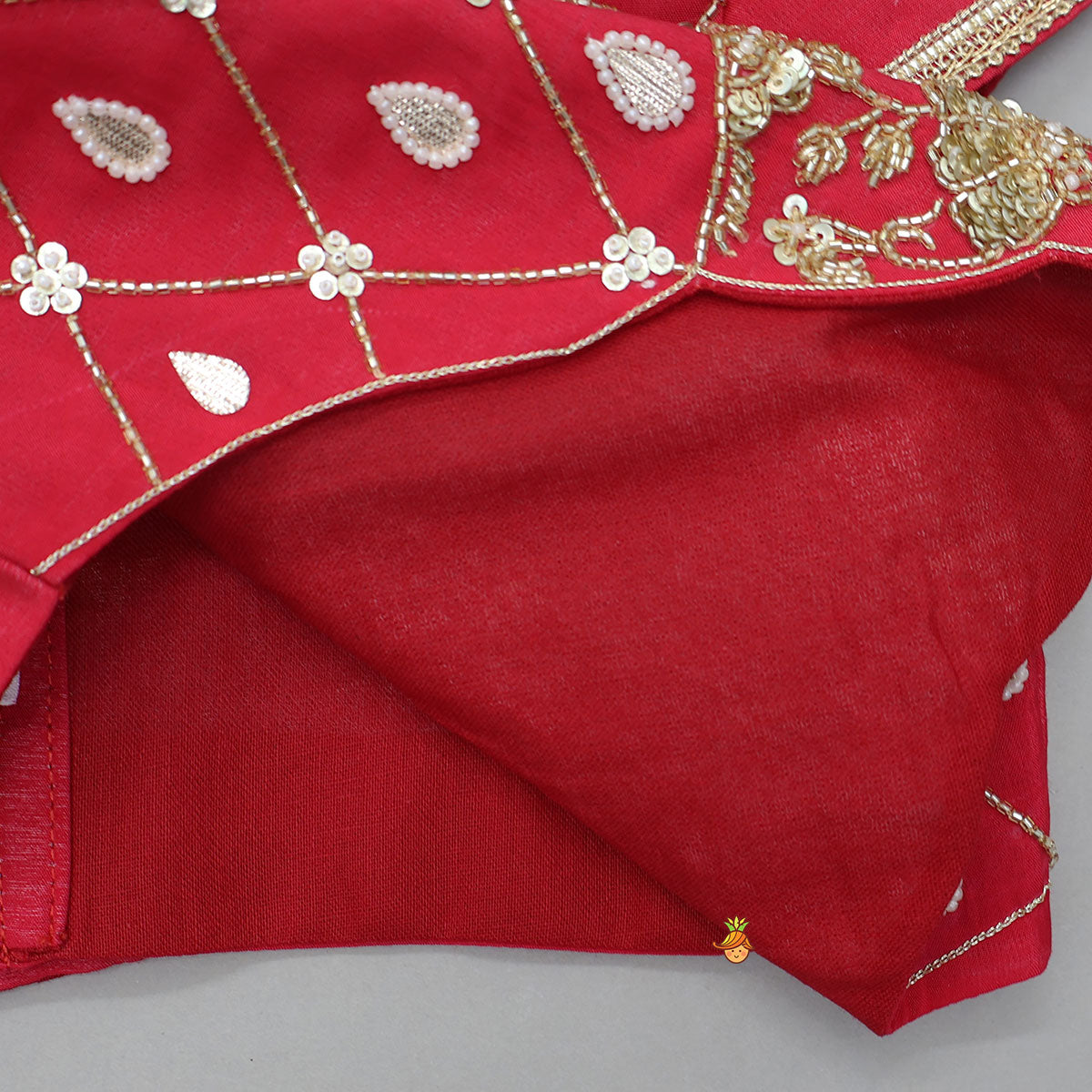 Pre Order: Check Embroidered Crop Top And Tiered Lehenga With Matching Dupatta