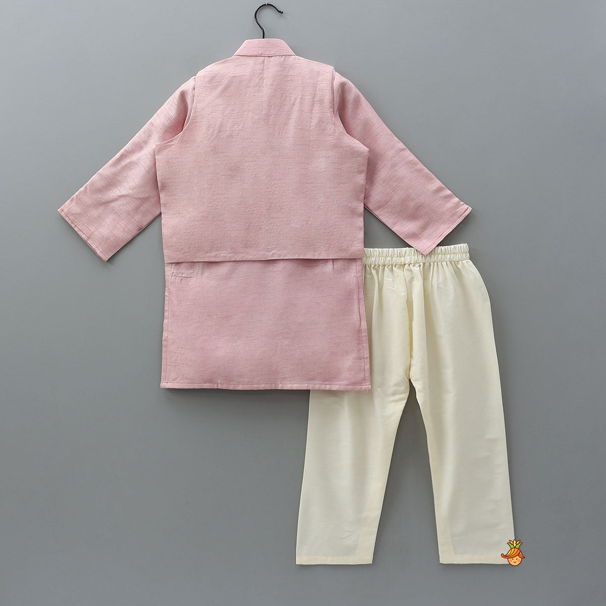 Pre Order: Elegant Silk Kurta With Floral Thread Embroidered Jacket And Pyjama